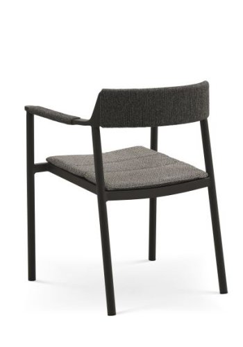 Salina hagestol, med armlener og pute - antrasittgrtt stoff og aluminium