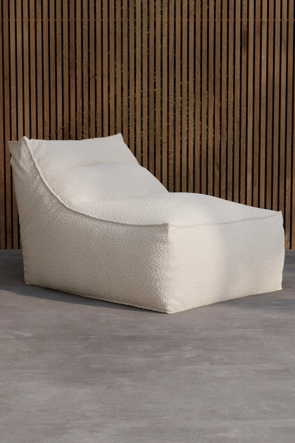 VENTURE HOME Redang Relaxbag-stoff - Hvitt Boucl&eacute;-stoff / 118*94*83