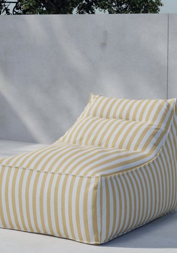 VENTURE HOME Redang Relaxbag Stoff - Hvit/Gulstripet / 118*94*83