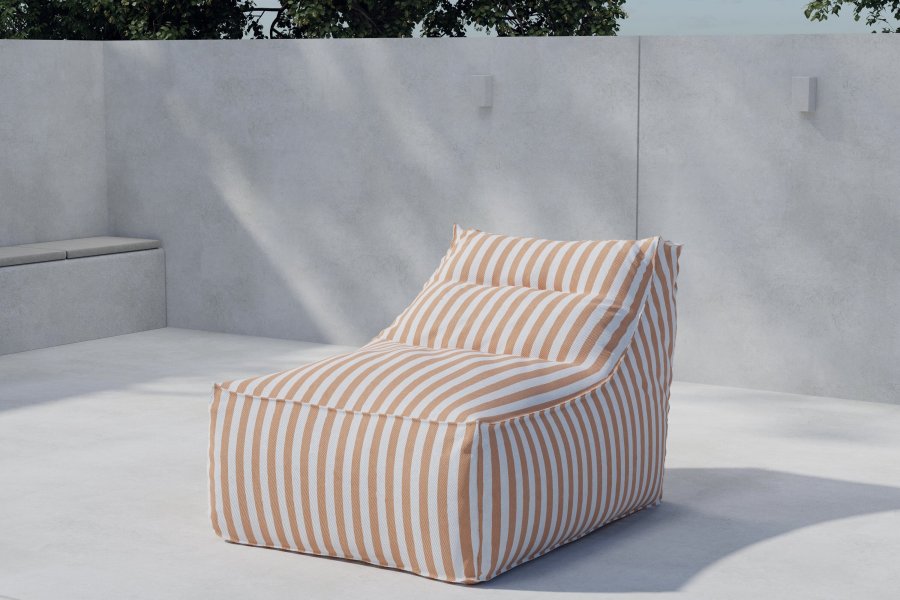 VENTURE HOME Redang Relaxbag Stoff - Hvit/ Ferskenstripete / 118*94*83