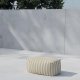 VENTURE HOME Redang Ottoman Stoff - Hvit/Gulstripet / 75*40*33