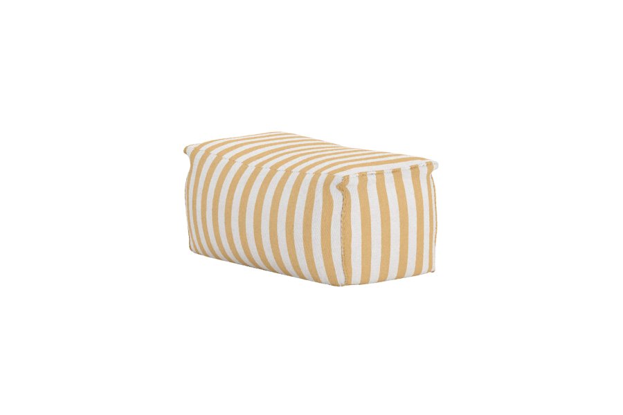VENTURE HOME Redang Ottoman Stoff - Hvit/Gulstripet / 75*40*33