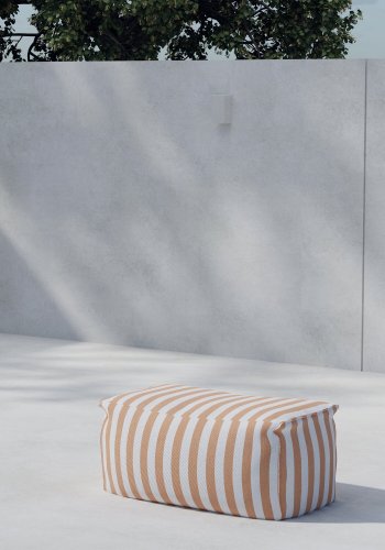 VENTURE HOME Redang Ottoman Stoff - Hvit/ Ferskenstripete / 75*40*33
