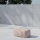 VENTURE HOME Redang Ottoman Stoff - Hvit/ Ferskenstripete / 75*40*33