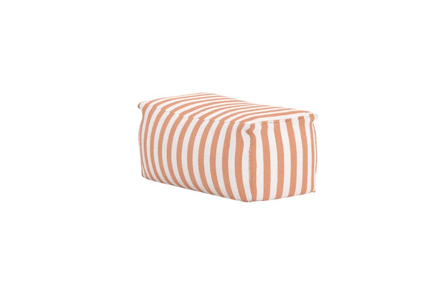 VENTURE HOME Redang Ottoman Stoff - Hvit/ Ferskenstripete / 75*40*33