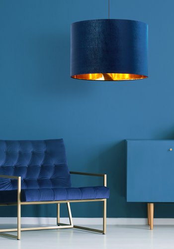 TK Tercino taklampe 380 - gull og bltt stoff