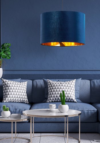 TK Tercino taklampe 380 - gull og bltt stoff