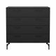 TVILUM Dana Kommode med 4 skuffer, Matt Black, 98,7 x 39,8 x 95,8 cm