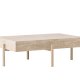 VIND KOLLEKSJON Vadholmen salongbord, rektangulrt - hvit MDF med travertin-utseende og stl (82x126)