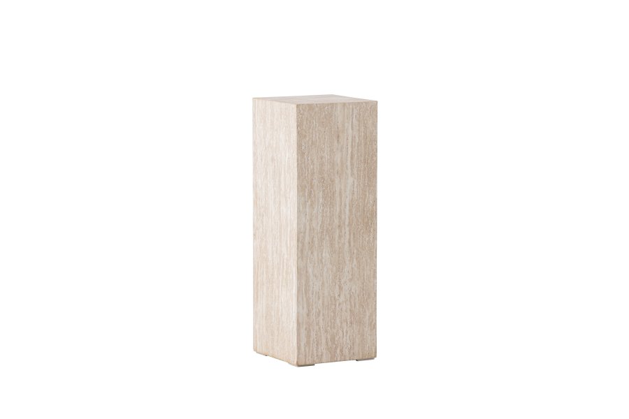 VIND COLLECTION Ramsvik sidebord, firkantet - beige MDF med travertin-look (23x23xH:65)