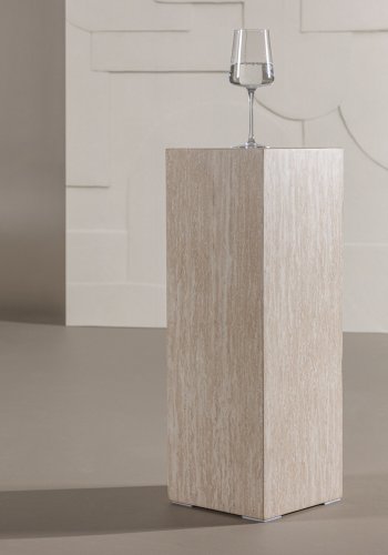 VIND COLLECTION Ramsvik sidebord, firkantet - beige MDF med travertin-look (23x23xH:65)