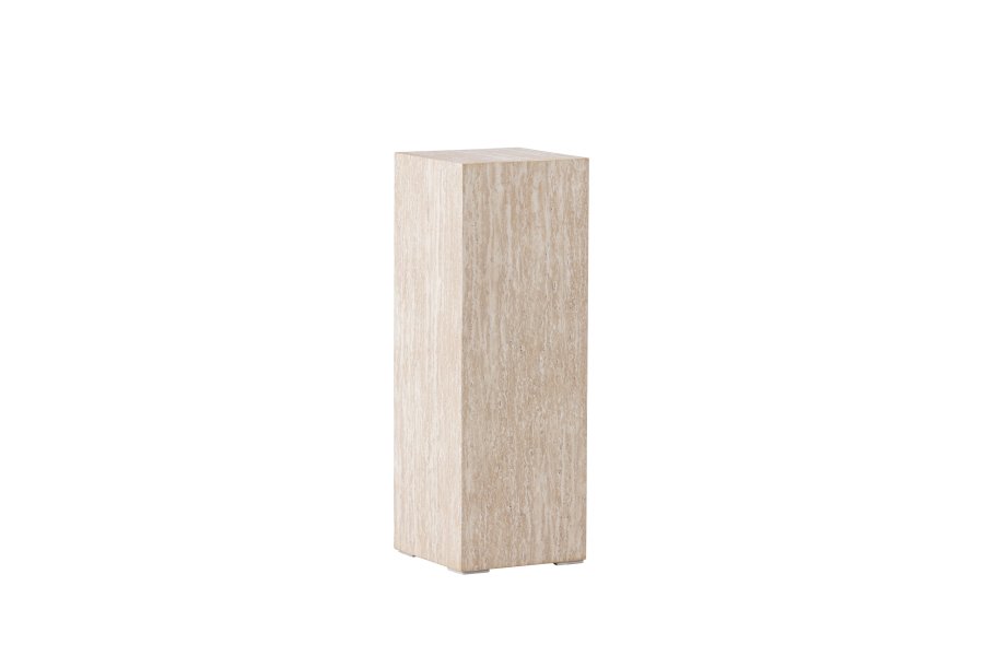 VIND COLLECTION Ramsvik sidebord, firkantet - beige MDF med travertin-look (23x23xH:65)