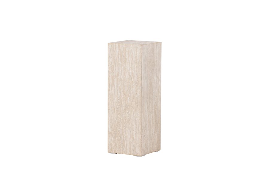 VIND COLLECTION Ramsvik sidebord, firkantet - beige MDF med travertin-look (23x23xH:65)