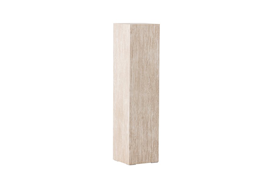VIND COLLECTION Ramsvik sidebord, firkantet - beige MDF med travertin-look (23x23xH:95)