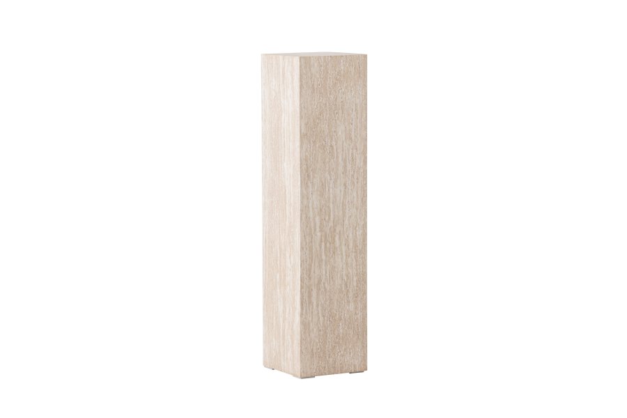 VIND COLLECTION Ramsvik sidebord, firkantet - beige MDF med travertin-look (23x23xH:95)