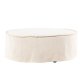 VIND KOLLEKSJON Vindö ottoman, rund - beige stoff (101)