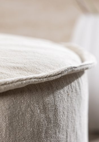 VIND KOLLEKSJON Vindö ottoman, rund - beige stoff (101)
