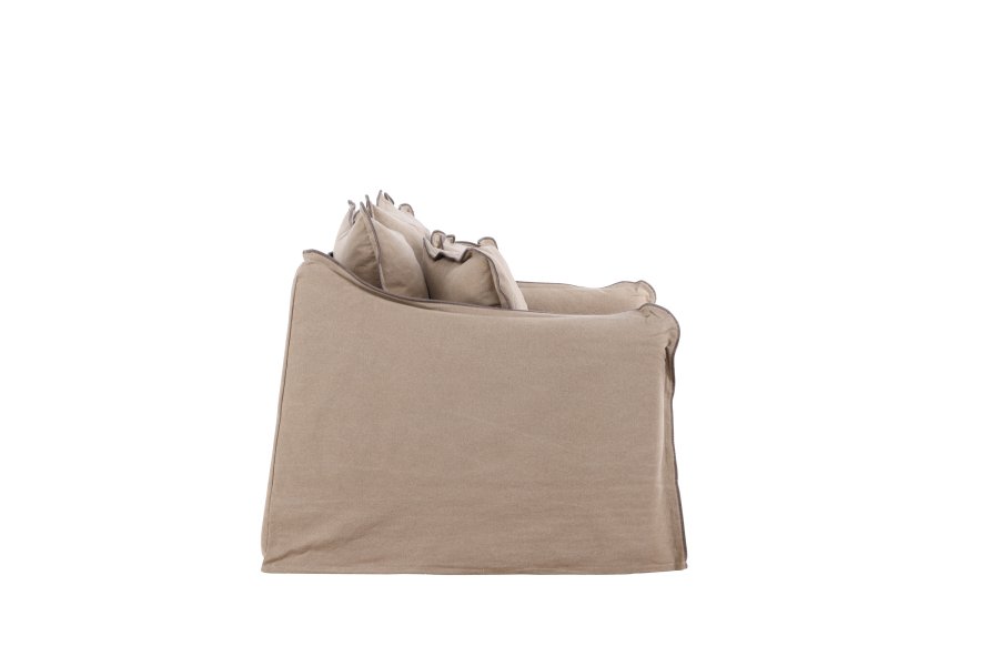 VIND COLLECTION Oskarshamn 3-seters sofa - beigebrunt stoff og bjrketre