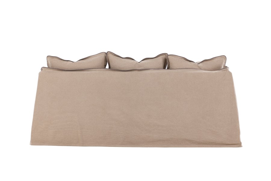 VIND COLLECTION Oskarshamn 3-seters sofa - beigebrunt stoff og bjrketre
