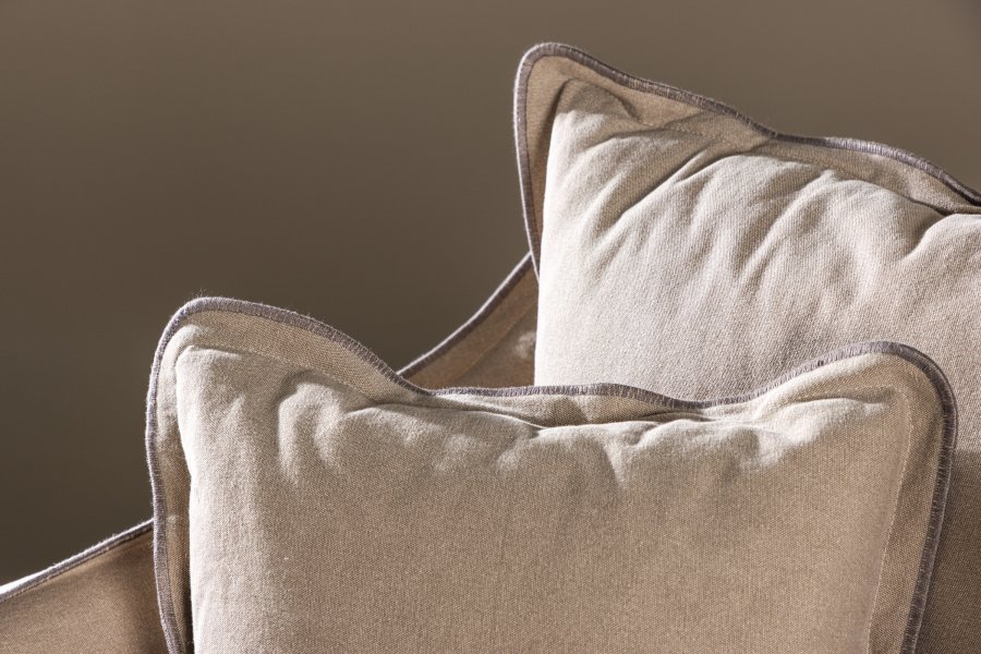 VIND COLLECTION Oskarshamn 3-seters sofa - beigebrunt stoff og bjrketre