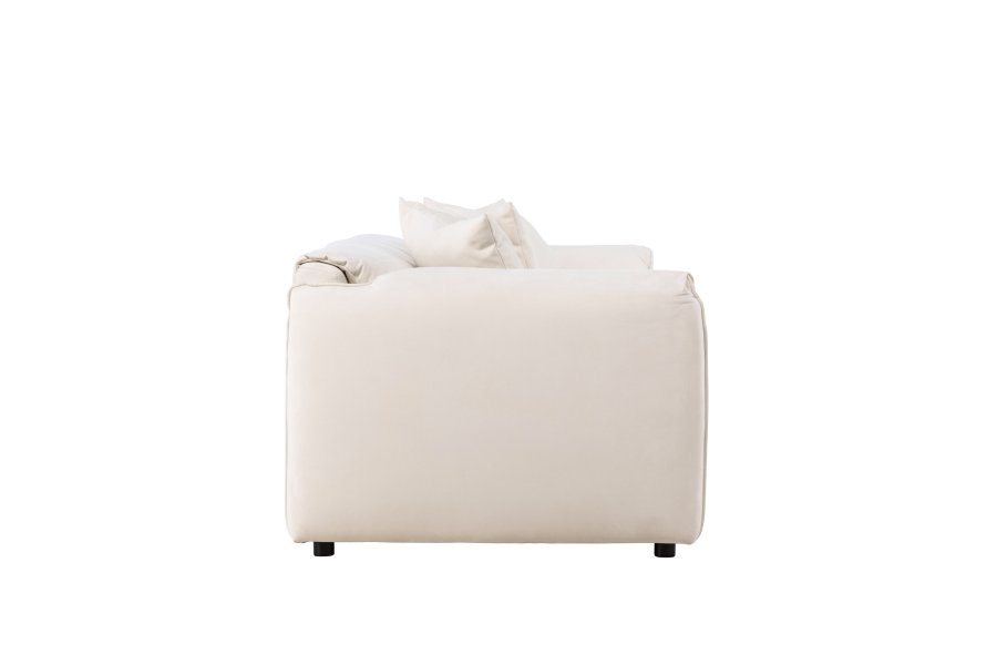 VIND COLLECTION Torekov 3-seters sofa - beige polyesterstoff og bjrketre