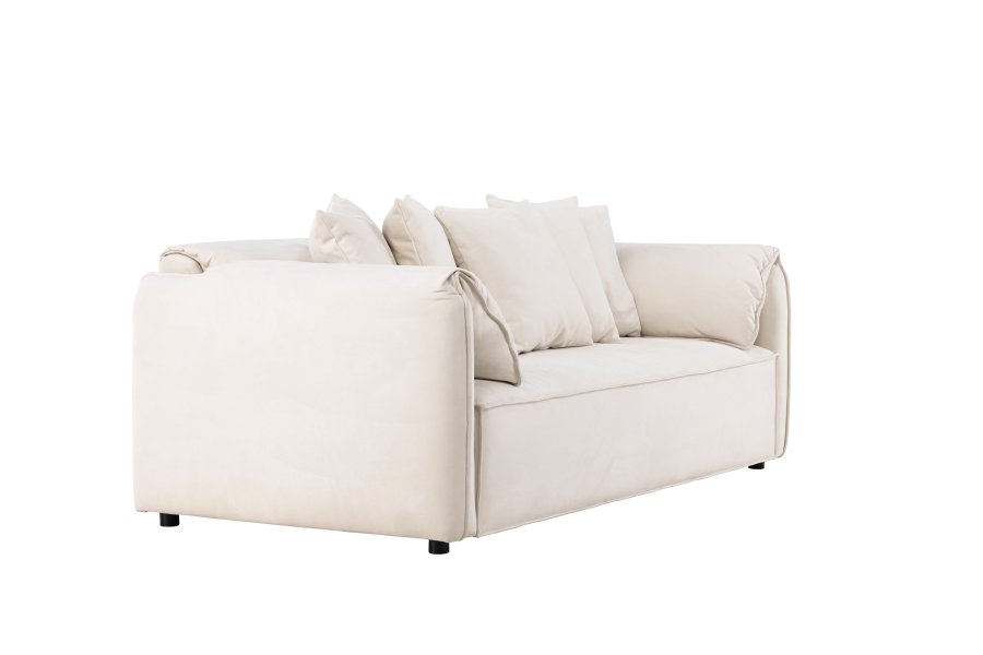 VIND COLLECTION Torekov 3-seters sofa - beige polyesterstoff og bjrketre