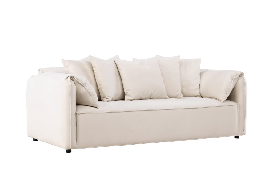 VIND COLLECTION Torekov 3-seters sofa - beige polyesterstoff og bjrketre