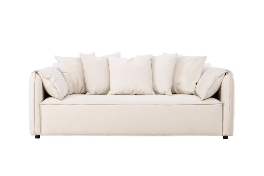 VIND COLLECTION Torekov 3-seters sofa - beige polyesterstoff og bjrketre
