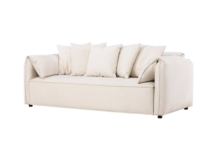 VIND COLLECTION Torekov 3-seters sofa - beige polyesterstoff og bjrketre