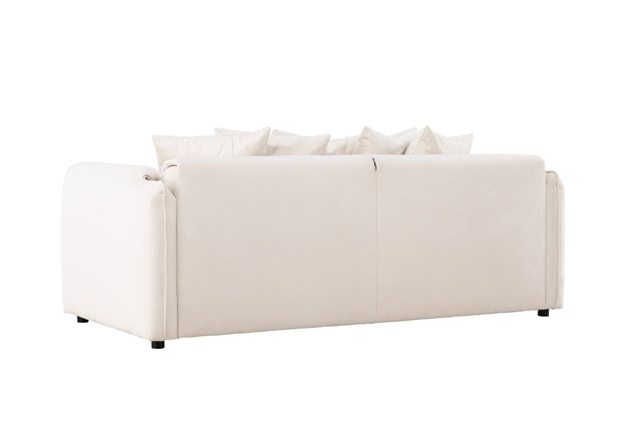 VIND COLLECTION Torekov 3-seters sofa - beige polyesterstoff og bjrketre
