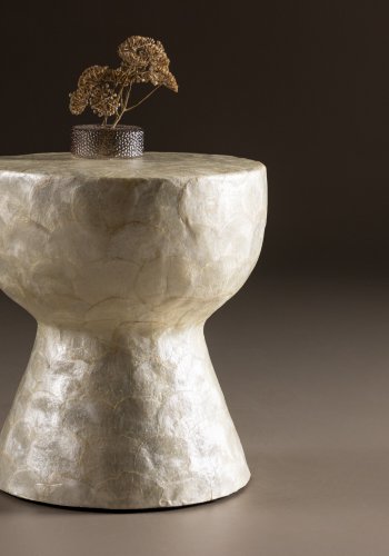 VIND COLLECTION Sandön salongbord, rundt - beige capiz (40)