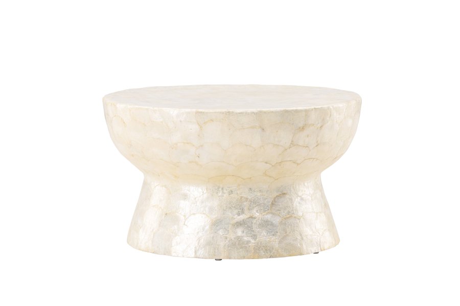 VIND COLLECTION Sandn salongbord, rundt - beige capiz (70)