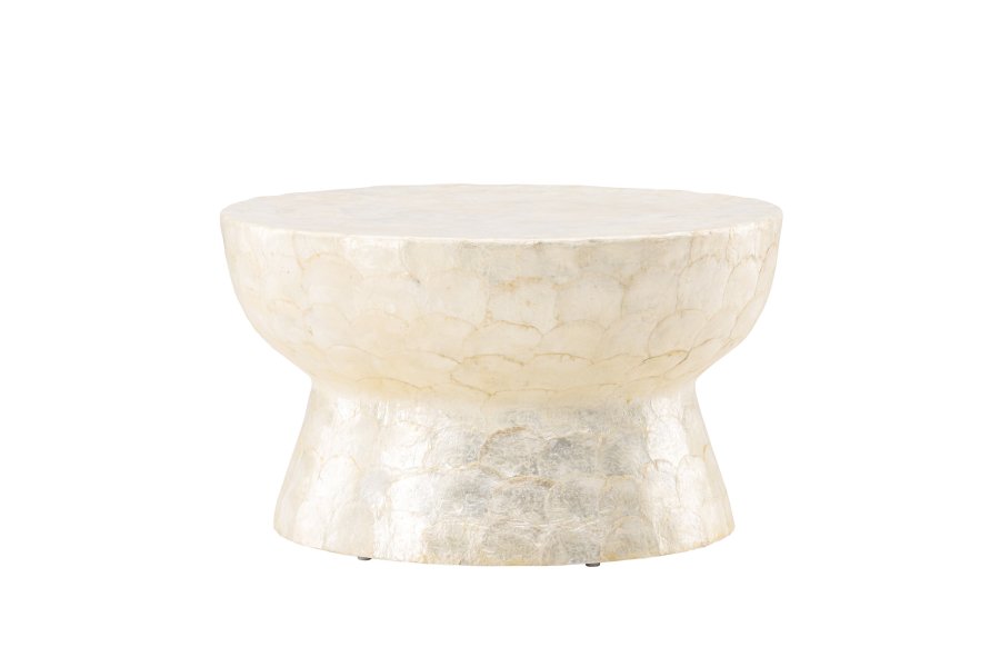 VIND COLLECTION Sandn salongbord, rundt - beige capiz (70)