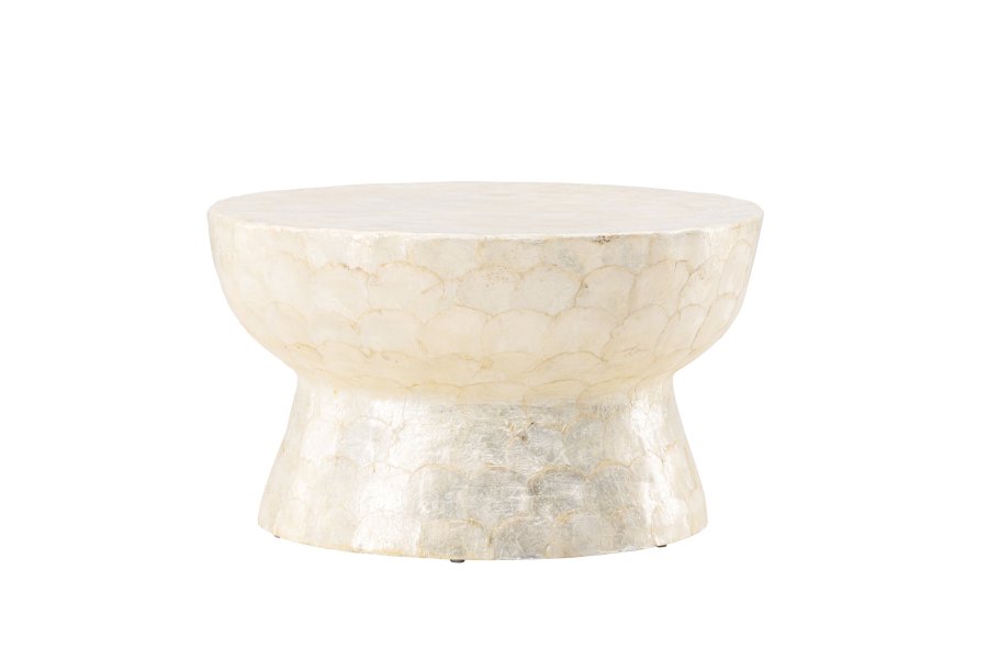 VIND COLLECTION Sandn salongbord, rundt - beige capiz (70)