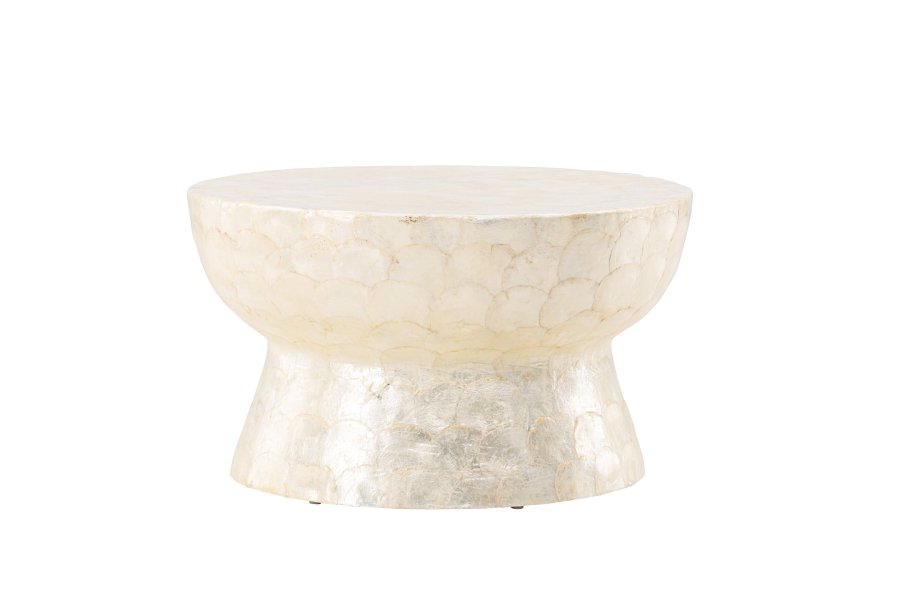 VIND COLLECTION Sandn salongbord, rundt - beige capiz (70)
