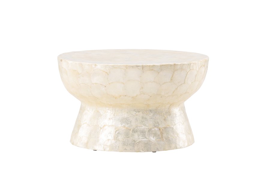 VIND COLLECTION Sandn salongbord, rundt - beige capiz (70)