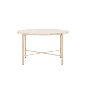 VIND KOLLEKTION Sandhamn soffbord, runt - beige mactansten och järn (70)