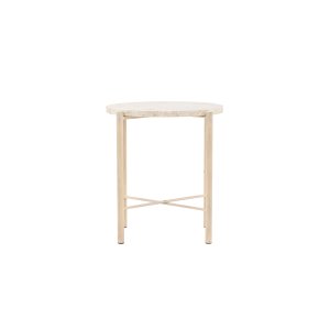 VIND KOLLEKTION Sandhamn soffbord, runt - beige mactansten och järn (40)