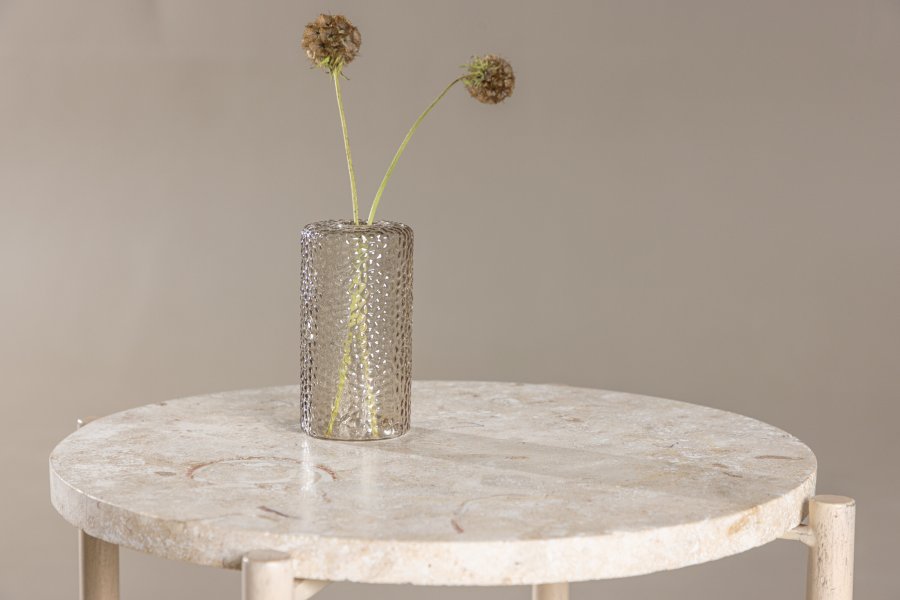 VIND COLLECTION Sandhamn sofabord, rund - beige mactan sten og jern (40)