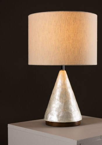 VIND COLLECTION Donsö bordlampe - lys gr capiz