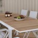 VENTURE DESIGN rektangulrt Mexico hagebord med uttrekk - naturlig teak og hvit aluminium