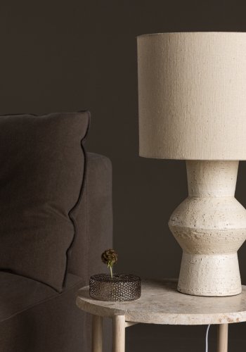 VIND COLLECTION Valön bordlampe - elfenbensfarget jute og terrakotta