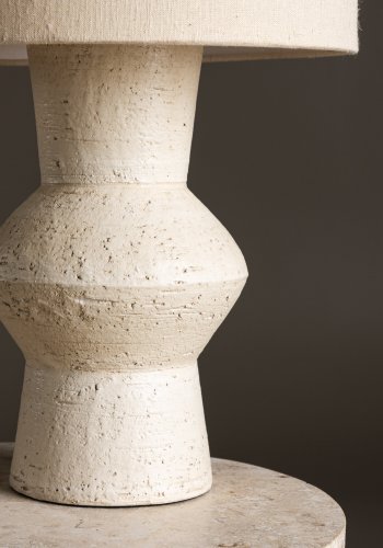 VIND COLLECTION Valön bordlampe - elfenbensfarget jute og terrakotta