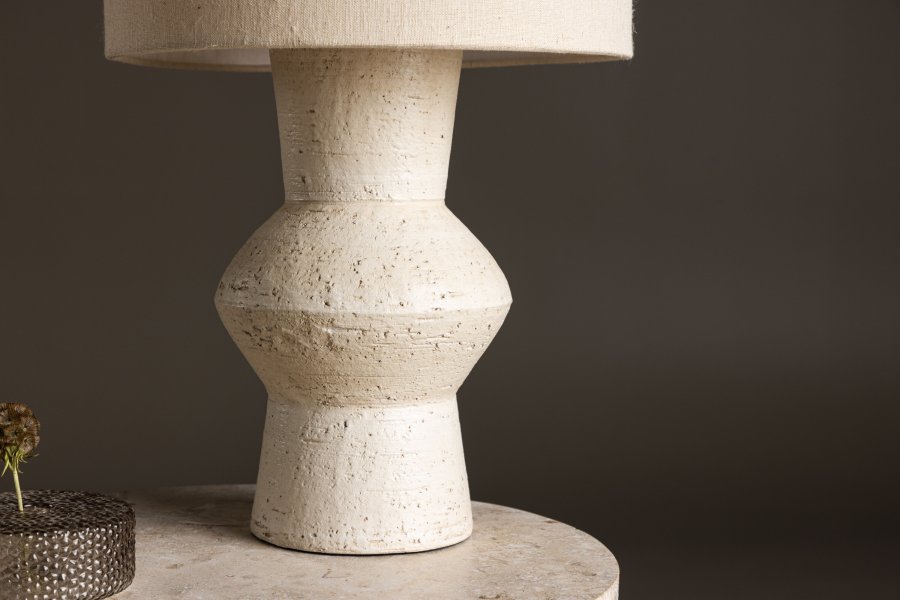 VIND COLLECTION Valön bordlampe - elfenbensfarget jute og terrakotta
