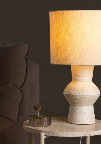VIND COLLECTION Valön bordlampe - elfenbensfarget jute og terrakotta