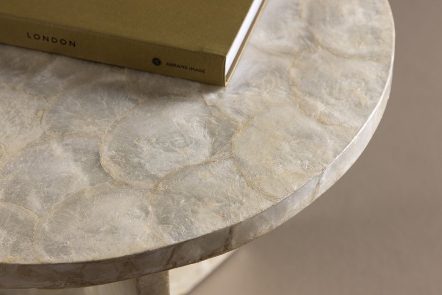 VIND COLLECTION Smögen salongbord, rundt - beige capiz (40)