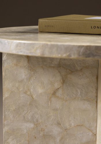 VIND COLLECTION Smögen salongbord, rundt - beige capiz (40)