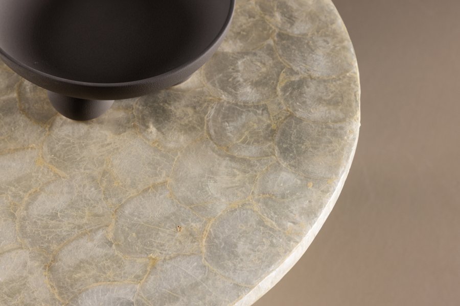 VIND COLLECTION Smögen salongbord, rundt - beige capiz (70)