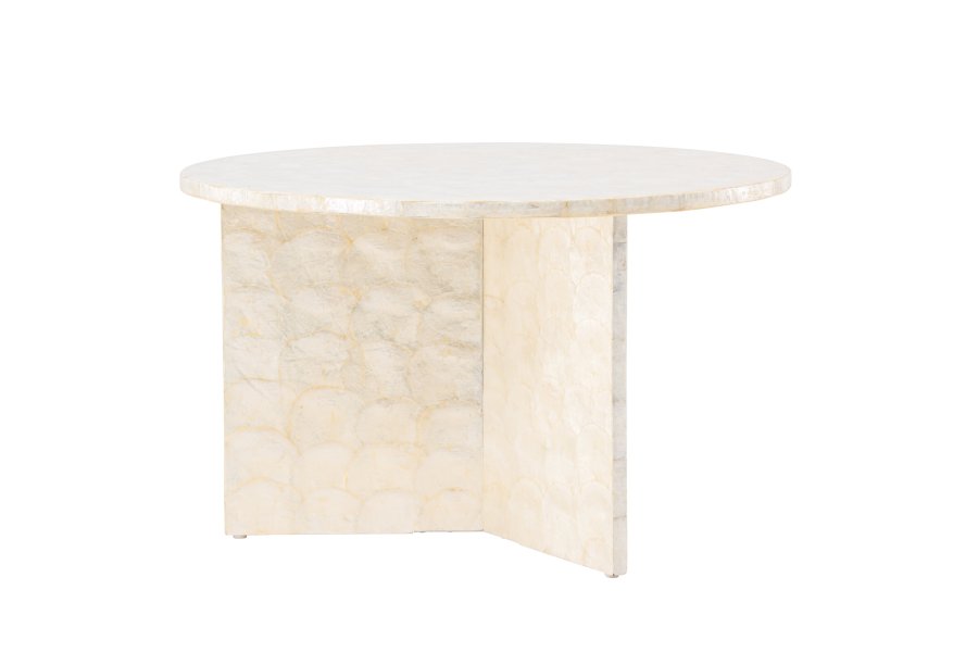 VIND COLLECTION Smögen salongbord, rundt - beige capiz (70)