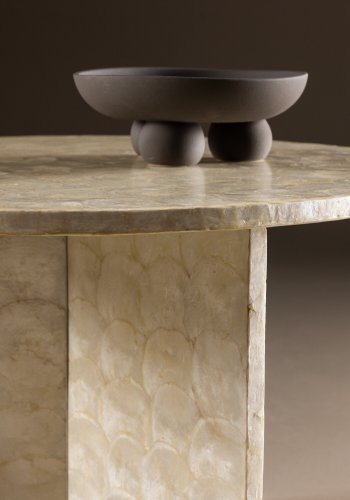 VIND COLLECTION Smögen salongbord, rundt - beige capiz (70)